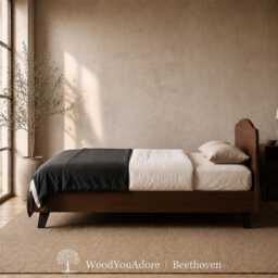 "Solid Walnut Bed Frame & Headboard ""Beethoven" - thumbnail 2