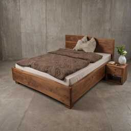 Solid Oak Bed Frame & Headboard, 100% Natural Live Edge, Avail Sizes For Twin(Single/Twin Xl/Full(Double/Queen/King/California King - thumbnail 3