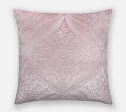 Dull Pink Velvet Euro Sham Cover, Antique Gold Embroidered Leaf Design - Bmcc163