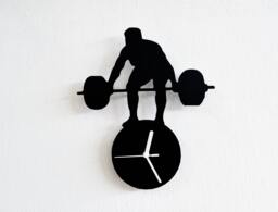 Mr Universe Weight Lifter Silhouette - Wall Clock - thumbnail 1