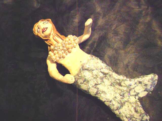 Hanging Mermaid Hand Sculpted - image 1