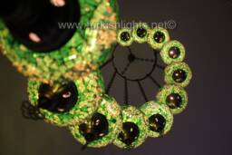 Turkish Mosaic Water Drop Chandelier - 11 Large Globe Ottoman Ceiling Lamp - H11