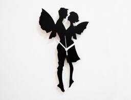 Fairy Love Silhouette - Wall Clock - thumbnail 1