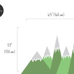 Green Mountains Wall Decal, Removable Decor For Kids Room, Nurseries, Peel & Stick, Self Adhesive Sticker #56 - thumbnail 2