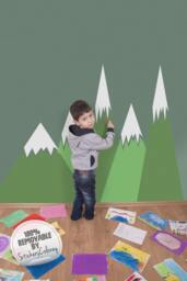 Green Mountains Wall Decal, Removable Decor For Kids Room, Nurseries, Peel & Stick, Self Adhesive Sticker #56 - thumbnail 1