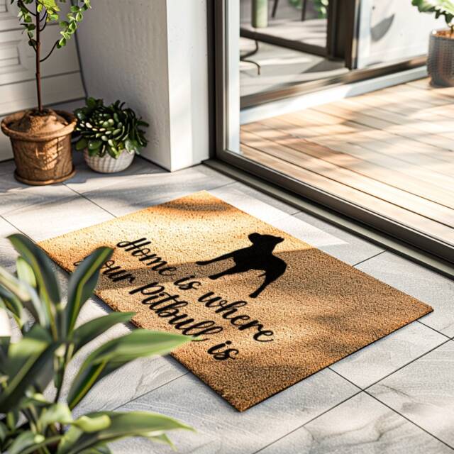 Home Is Where Your Add Breed - Personalized Dog Doormat Breed Welcome Mat Custom Gift - image 1