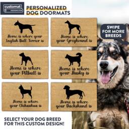 Home Is Where Your Add Breed - Personalized Dog Doormat Breed Welcome Mat Custom Gift - thumbnail 2
