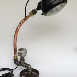 Handmade Steampunk Desk Lamp Vintage Industrial Table Lamp - thumbnail 2