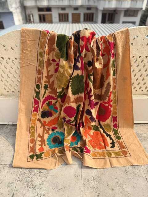 Handmade Embroidery, Boho Folk Textile, Decorative Throw For Bedroom Or Living Room - image 1