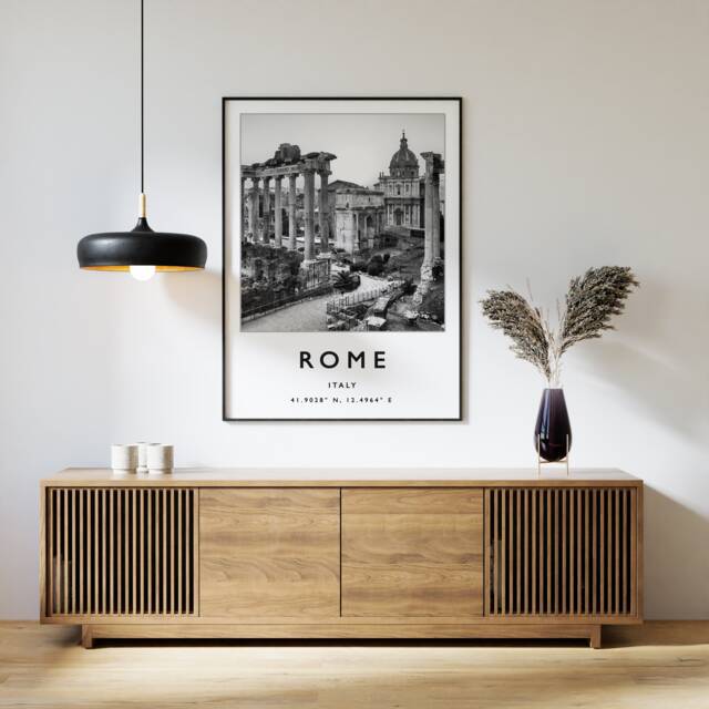 Rome Travel Print Black & White Photographic Wall Art - image 1