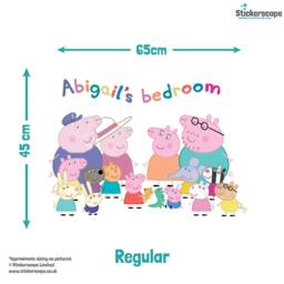 Personalised Peppa Pig Family Wall Sticker, Decal, Decor - thumbnail 3