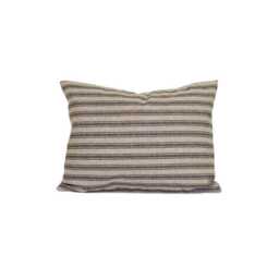 Black Ticking Lumbar Pillow Cover Farmhouse Style Cotton Rayon Blend - thumbnail 1