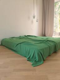 Emerald Green Knitted Pure Cotton Bedspread King Size Extra Large Knit Blanket Bedding Coverlet Breathable Duvet For Hot Summer Night