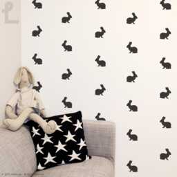 Jack Rabbit Baby Nursery Wall Decal - Easter Bunny Window Display For Retails Caf?? D??cor Wallpaper Stencil Effect Lswp-Ap0013 - thumbnail 1