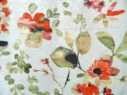 Trend 03367 Spice Floral/Foliage By Vern Yip-Window Valance Corded Lined Scalloped Linen Blend Fabric Made To Order - thumbnail 2