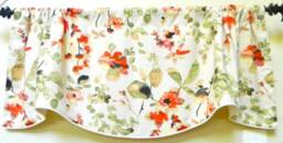Trend 03367 Spice Floral/Foliage By Vern Yip-Window Valance Corded Lined Scalloped Linen Blend Fabric Made To Order - thumbnail 1