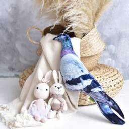 Christmas Pigeon Plush Pillow For New Home Decor, Dove Pillow Home, Pigeon Stuffed Animal Bird Velvet Plushie Kids Room Or Nursery - thumbnail 4