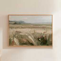 Sheep Meadow Poster, Highland Landscape Print, Country Wall Art, Paper - thumbnail 1