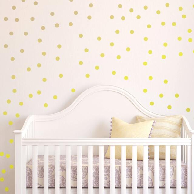 Polka Dot Wall Decal Nursery Kids Room Peel & Stick Circle Sticker Metallic Gold Silver Copper Removable Reusable 200 Dots Included - image 1