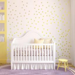 Polka Dot Wall Decal Nursery Kids Room Peel & Stick Circle Sticker Metallic Gold Silver Copper Removable Reusable 200 Dots Included - thumbnail 3