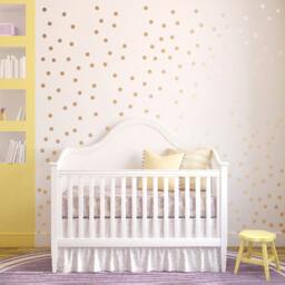 Polka Dot Wall Decal Nursery Kids Room Peel & Stick Circle Sticker Metallic Gold Silver Copper Removable Reusable 200 Dots Included - thumbnail 2