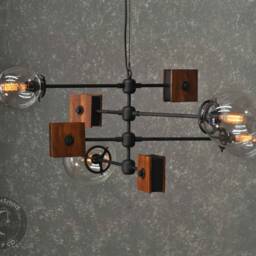 The Continental - Mid Century Modern Classic Chandelier Rustic Decor Atomic Light Fixture Farmhouse Glass Orbs - thumbnail 2