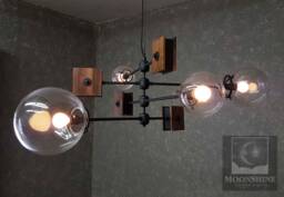 The Continental - Mid Century Modern Classic Chandelier Rustic Decor Atomic Light Fixture Farmhouse Glass Orbs