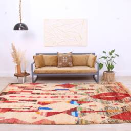 Red Moroccan Rug, Berber Vintage Boujaad Rug 6x9 Ft - thumbnail 1