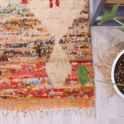 Red Moroccan Rug, Berber Vintage Boujaad Rug 6x9 Ft - thumbnail 3