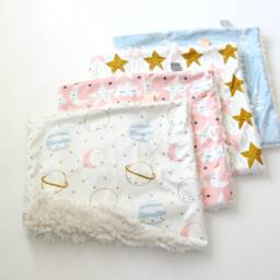 Dream Lovie. Security Blanket. Personalized Lovey. Faux Fur Sleep Skies Pink. Mini Baby Minky Shower Gift - thumbnail 3