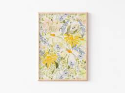 A3-A4-A5 -Green Vintage Floral Print-Floral Painting- Illustration -Bedroom Wall Art-Unframed Print-Painterly Floral-Hand Painted Art - thumbnail 1