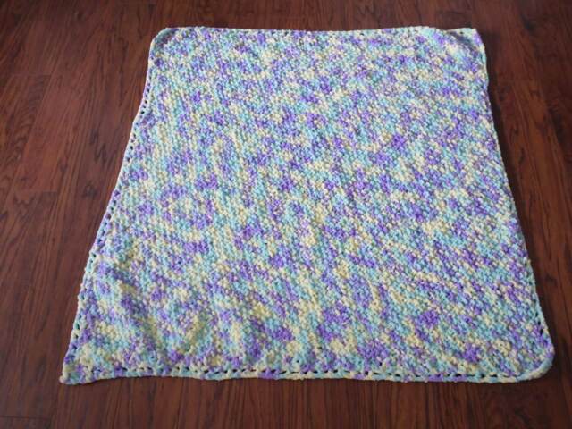 Baby Blanket-Lilac/Aqua/Yellow/Lap Robe/Wheelchair Blanket - image 1