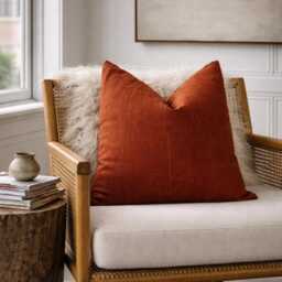 Rust Mud Cloth Pillow Cover - African Ethnic Boho Farmhouse Decor - thumbnail 3