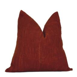Rust Mud Cloth Pillow Cover - African Ethnic Boho Farmhouse Decor - thumbnail 2