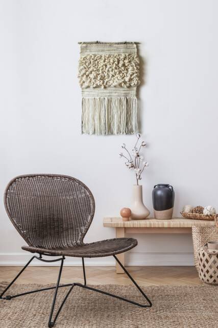 Textured Woven Wall Hanging Wool & Alpaca Tapestry - image 1