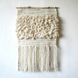 Textured Woven Wall Hanging Wool & Alpaca Tapestry - thumbnail 2