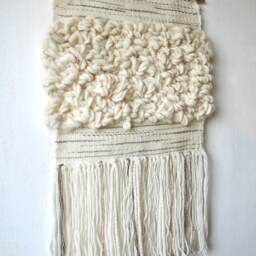 Textured Woven Wall Hanging Wool & Alpaca Tapestry - thumbnail 4