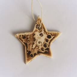 Obvara Ceramic Star Medieval Christmas Tree Ornament - 8cm