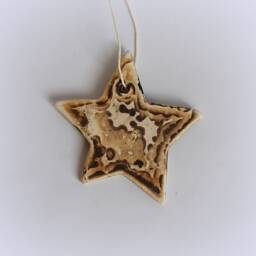 Obvara Ceramic Star Medieval Christmas Tree Ornament - 8cm - thumbnail 2