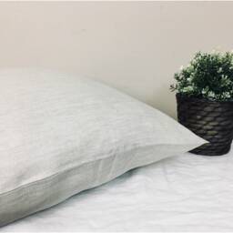 Natural Linen Flax Euro Sham Cover, Accented Pillow Covers, 12x16, 16x16, 18x18, 20x20, 24x24, 26x26, 28x28, 80+Colors - thumbnail 2