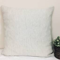 Natural Linen Flax Euro Sham Cover, Accented Pillow Covers, 12x16, 16x16, 18x18, 20x20, 24x24, 26x26, 28x28, 80+Colors - thumbnail 3