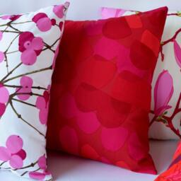 Handmade Marimekko Pillow Cover Pink Magnolia Floral, 16 - thumbnail 4