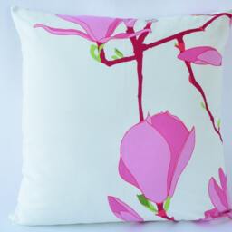 Handmade Marimekko Pillow Cover Pink Magnolia Floral, 16 - thumbnail 2