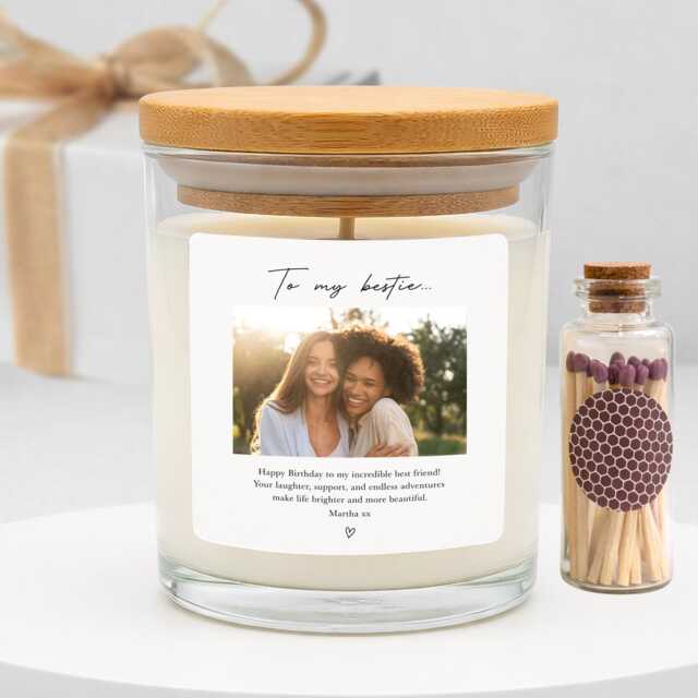 Friendship Personalized Soy Wax Candle, Vegan Eco-Friendly Home Fragrance - image 1