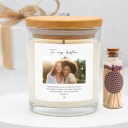 Friendship Personalized Soy Wax Candle, Vegan Eco-Friendly Home Fragrance