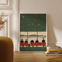 Airport Lounge Poster - Mid Century Travel Illustration Retro Aviation Scene - thumbnail 2