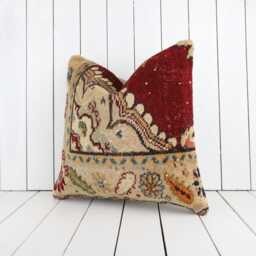 Vintage Turkish Kilim Pillow Cover 20x20 Inch, Handmade Throw - thumbnail 2