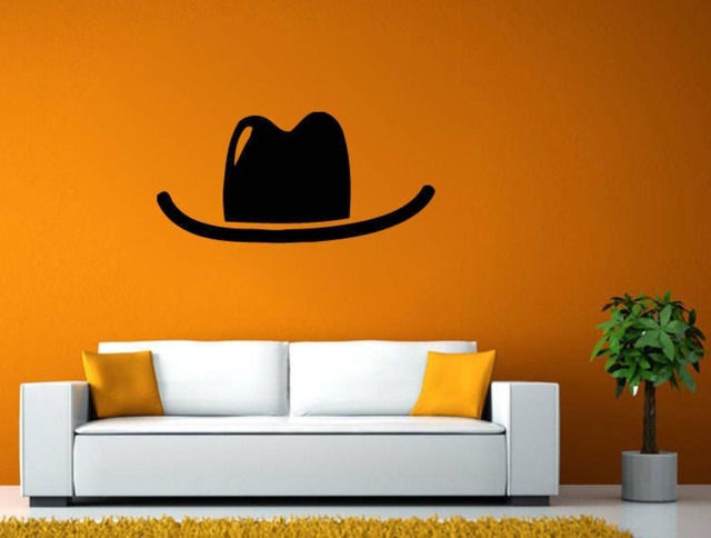 Cowboy Hat Bandanna Wild West Mustage Wall Or Car Vinyl Peal & Stick Removable Sticker Decal L1404 - image 1