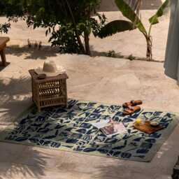 Hand-Printed Flatwoven Cotton Kilim Rug - Ideal For Bedrooms Kids' Rooms Living Soft Low-Pile Washable 3x5 5x7 - thumbnail 2
