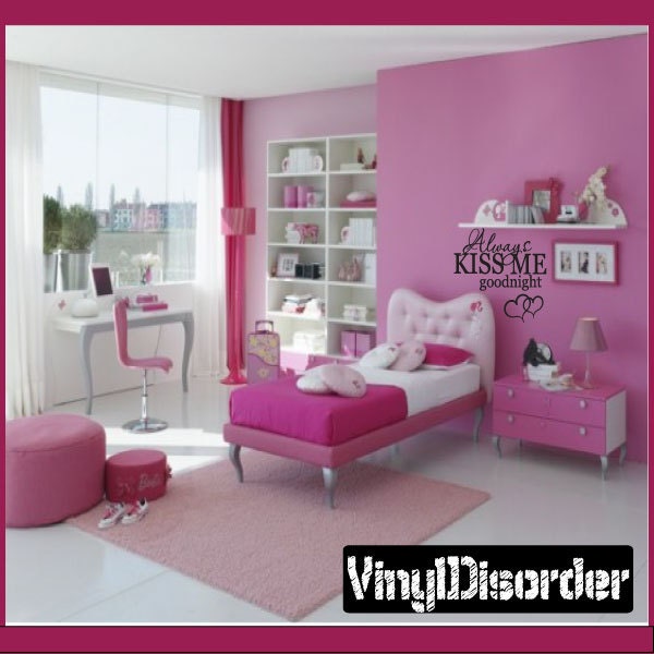 Always Kiss Me Goodnight - Vinyl Wall Decal Quotes Sticker A005Alwayskissviet - image 1